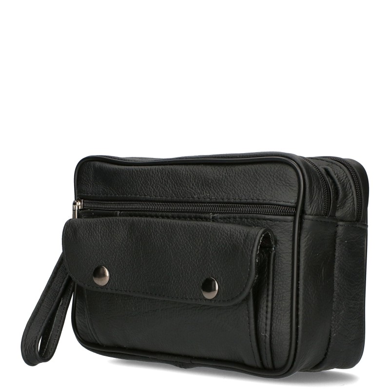 Men's sachet with a pocket on the front SS-08 Polish leather