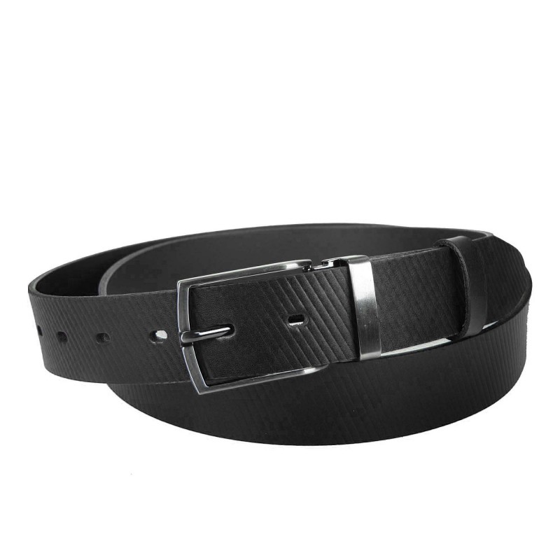 Men's leather belt MPA083-35 BLACK