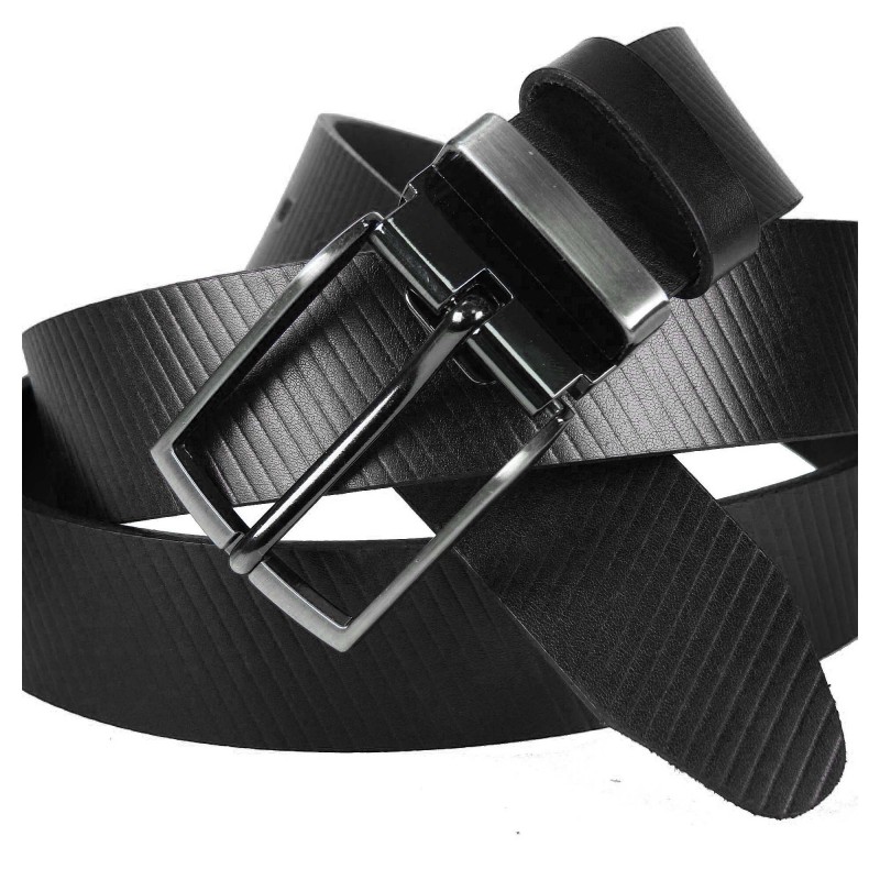 Men's leather belt MPA083-35 BLACK