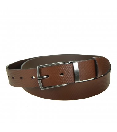 Men's leather belt MPA083-35 BROWN