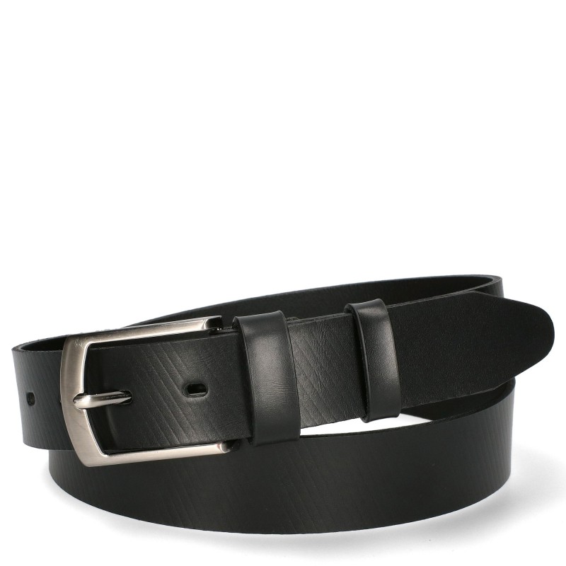 Men's leather belt MPA073-35 BLACK