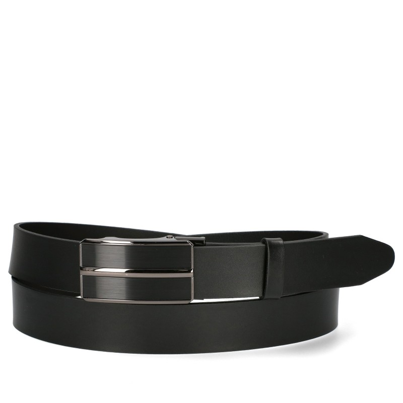 Men's leather belt MPAA33-35 BLACK automatic